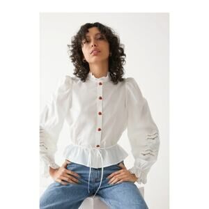 & other stories stawberry button blouse